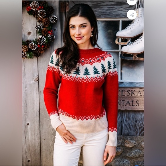 NEW Women’s Red Merry & Bright Pullover Sweater - Picture 1 of 7
